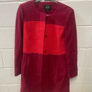 BCBG Women's Dark Red and Red coat